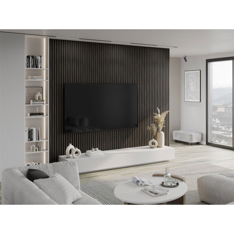 Mexen Lam-F nástěnné akustické lamely 275 x 30 cm, plsť 8 mm, technická dýha, Stříbrný Ořech - S105-275307-3015-009