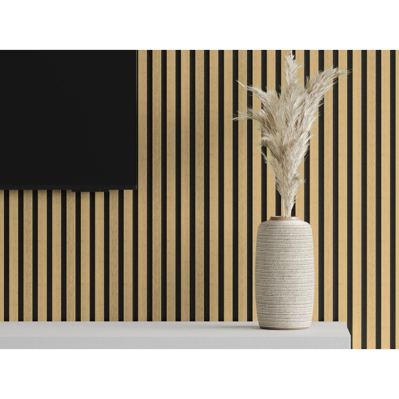 Mexen Lam-F akustické stěnové lamely 275 x 30 cm, plsť 8 mm, technická dýha, přírodní bambus - S105-275307-3015-011