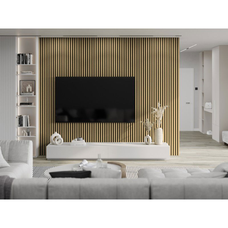 Mexen Lam-F nástěnné akustické lamely 275 x 30 cm, filc 8 mm, technická dýha, Přírodní bambus - S105-275307-3015-011