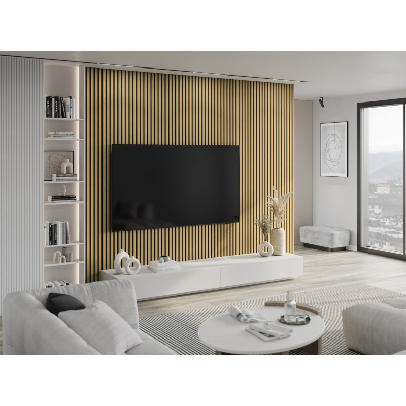 Mexen Lam-F akustické stěnové lamely 275 x 30 cm, plsť 8 mm, technická dýha, přírodní bambus - S105-275307-3015-011