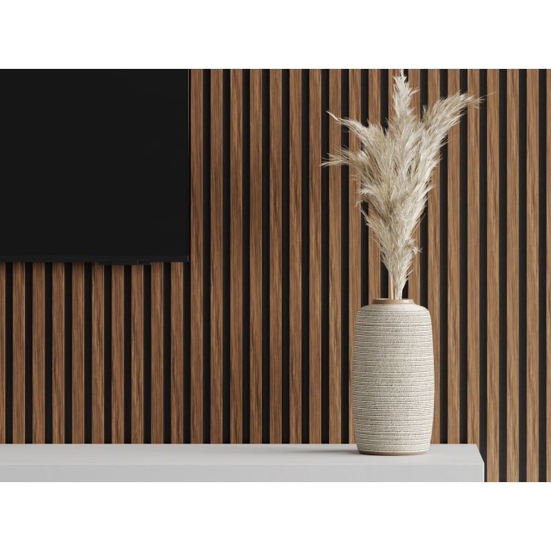 Mexen Lam-F akustické stěnové lamely 275 x 30 cm, plsť 8 mm, technická dýha, Rubinová mahagon - S105-275307-3015-013