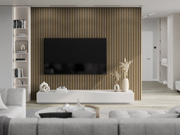 Mexen Lam-F nástěnné akustické lamely 275 x 30 cm, plsť 8 mm, technická dýha, Lněný ořech - S105-275307-3015-015