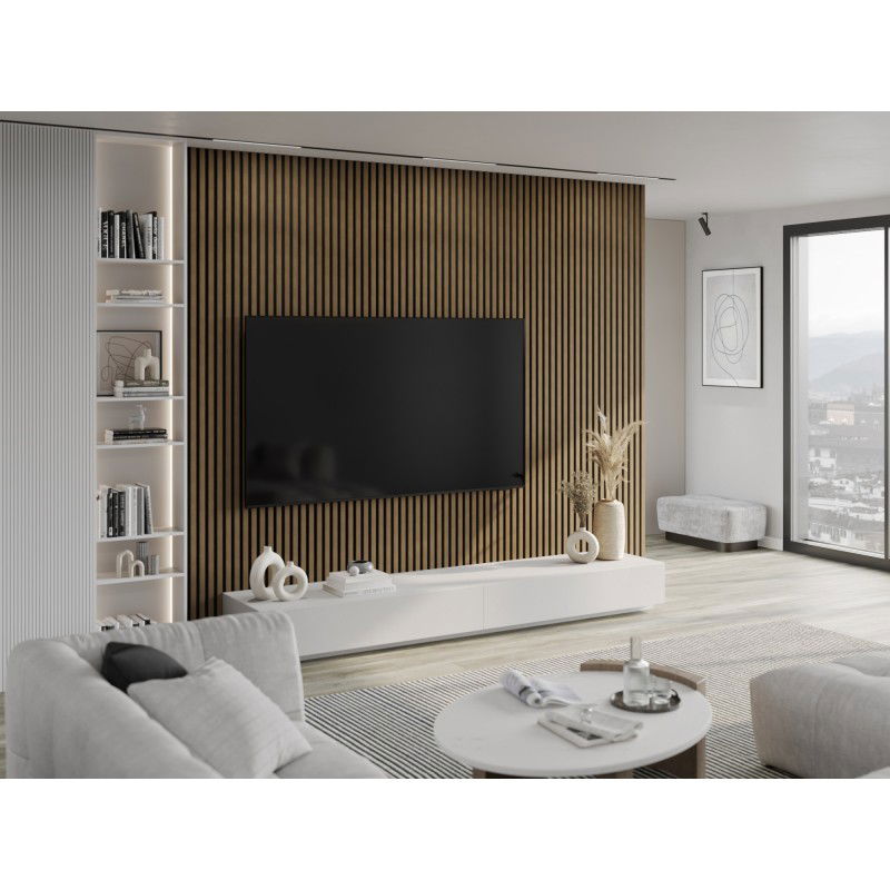 Mexen Lam-F akustické stěnové lamely 275 x 30 cm, filc 8 mm, technická dýha, Přírodní Ořech - S105-275307-3015-016