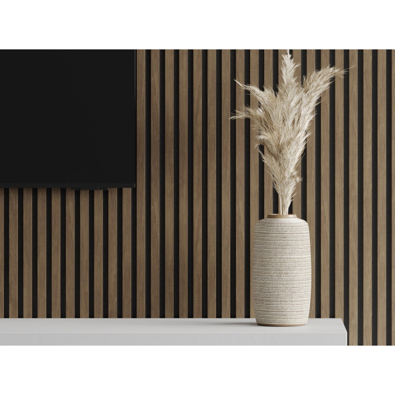 Mexen Lam-F akustické stěnové lamely 275 x 30 cm, plsť 8 mm, technická dýha, Kakaový ořech - S105-275307-3015-018
