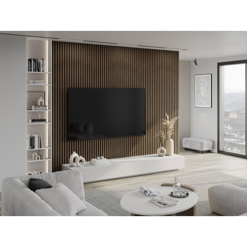 Mexen Lam-F akustické stěnové lamely 275 x 30 cm, plsť 8 mm, technická dýha, Ořech kakaový - S105-275307-3015-018