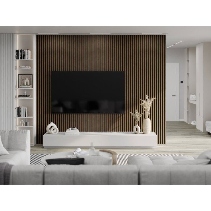 Mexen Lam-F nástěnné akustické lamely 275 x 30 cm, plst 8 mm, technická dýha, Ořech Espresso - S105-275307-3015-019