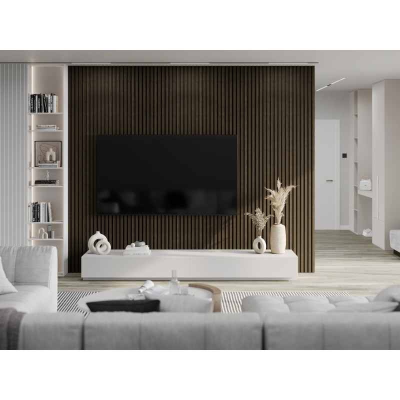 Mexen Lam-F akustické nástěnné lamely 275 x 30 cm, plsť 8 mm, technická dýha, Královský eben - S105-275307-3015-020