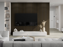 Mexen Lam-F nástěnné akustické lamely 275 x 30 cm, plst 8 mm, technická dýha, Královský Eben - S105-275307-3015-020