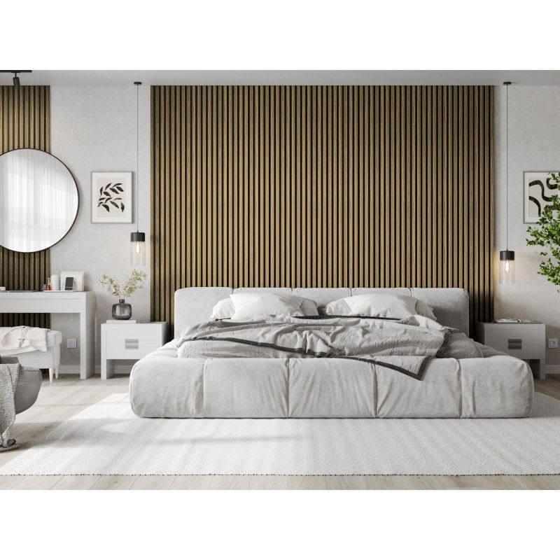 Mexen Lam-F nástěnné akustické lamely 275 x 30 cm, plsť 8 mm, technická dýha, Světle ořechový - S105-275307-3015-017