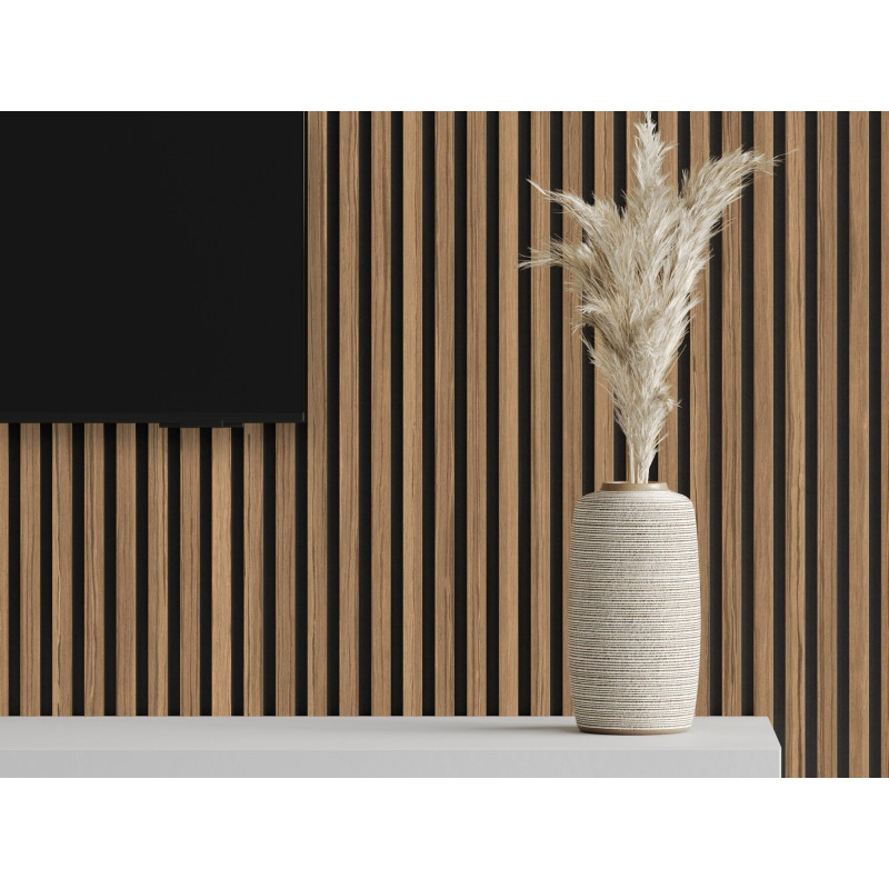 Mexen Lam-F akustické nástěnné lamely 275 x 30 cm, plsť 8 mm, technická dýha, Světlý Ořech - S105-275307-3015-017