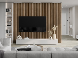Mexen Lam-F akustické nástěnné lamely 275 x 30 cm, plsť 8 mm, technická dýha, Světlý Ořech - S105-275307-3015-017