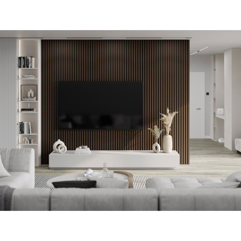 Mexen Lam-F nástěnné akustické lamely 275 x 30 cm, plst 8 mm, technická dýha, ořech palisandrový - S105-275307-3015-021