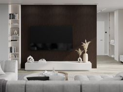 Mexen Lam-F akustické nástěnné lamely 275 x 30 cm, plsť 8 mm, technická dýha, Eben Hnědý - S105-275307-3015-022