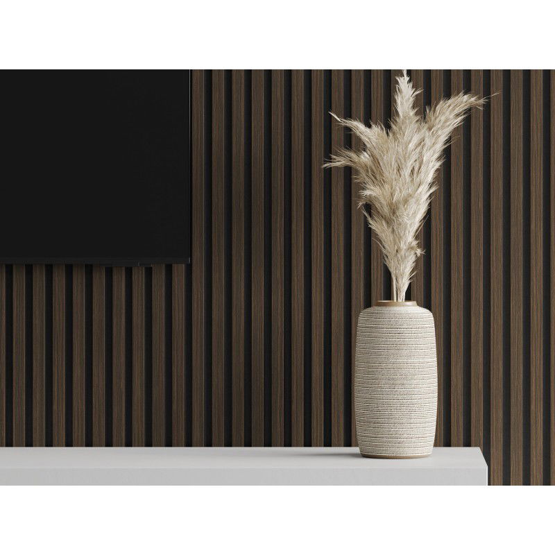 Mexen Lam-F nástěnné akustické lamely 275 x 30 cm, plsť 8 mm, technická dýha, Pálený ořech - S105-275307-3015-024