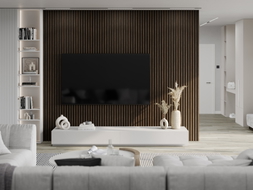 Mexen Lam-F akustické nástěnné lamely 275 x 30 cm, plsť 8 mm, technická dýha, tmavý ořech - S105-275307-3015-024