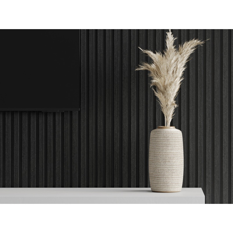 Mexen Lam-F akustické nástěnné lamely 275 x 30 cm, plsť 8 mm, technická dýha, Stříbrný Černý Dub