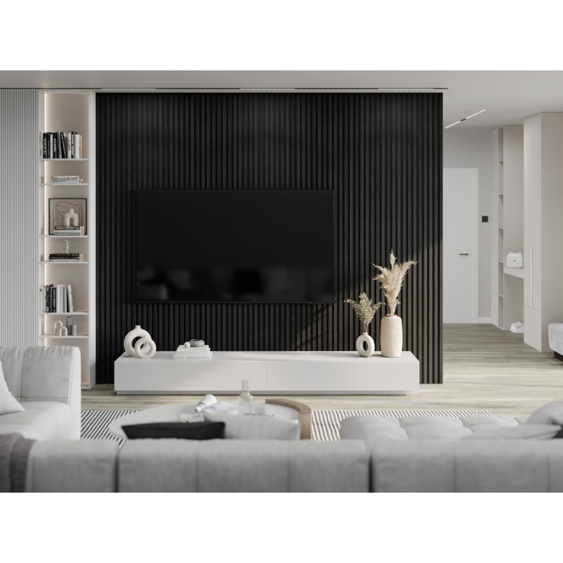 Mexen Lam-F akustické nástěnné lamely 275 x 30 cm, plsť 8 mm, technická dýha, Stříbrný Černý Dub