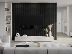Mexen Lam-F akustické nástěnné lamely 275 x 30 cm, plsť 8 mm, technická dýha, Stříbrný Černý Dub