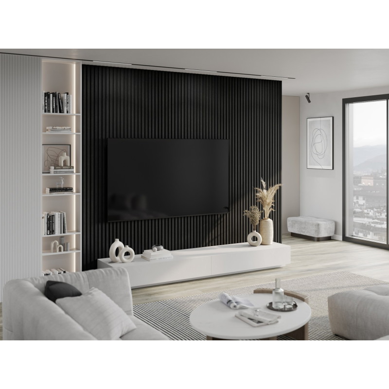 Mexen Lam-F akustické nástěnné lamely 275 x 30 cm, plsť 8 mm, technická dýha, Stříbrný Černý Dub
