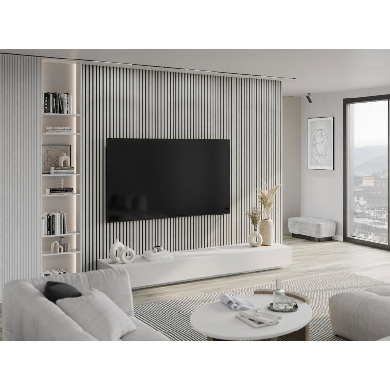 Mexen Lam-B stěnové lamely 275 x 31,5 cm, deska HDF 4 mm, Bílý Lesk - S100-275317-2812-054