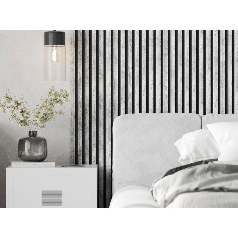 Mexen Lam-B stěnové lamely 275 x 31,5 cm, HDF deska 4 mm, Bělený dub - S100-275317-2812-064