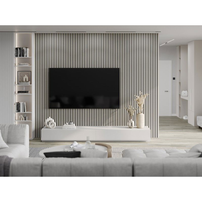 Mexen Lam-B nástěnné lamely 275 x 31,5 cm, deska HDF 4 mm, Len Šedý - S100-275317-2812-068