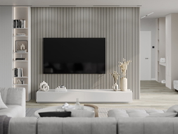 Mexen Lam-B nástěnné lamely 275 x 31,5 cm, deska HDF 4 mm, Len Šedý - S100-275317-2812-068