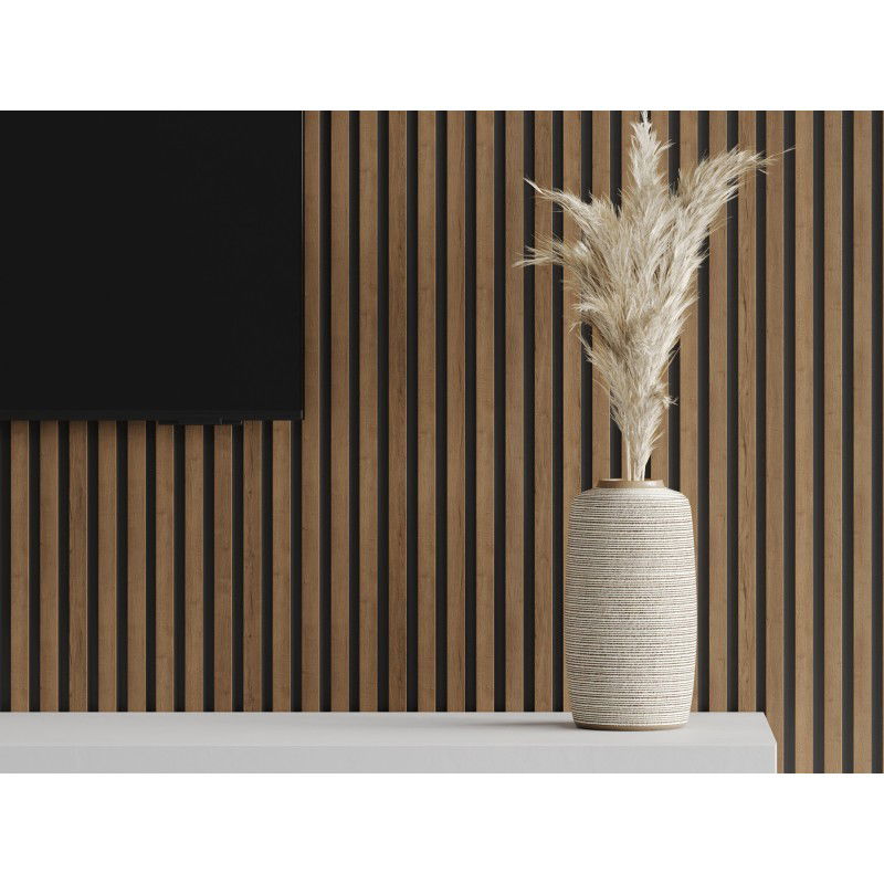 Mexen Lam-B nástěnné lamely 275 x 31,5 cm, deska HDF 4 mm, Mocca Dub - S100-275317-2812-074