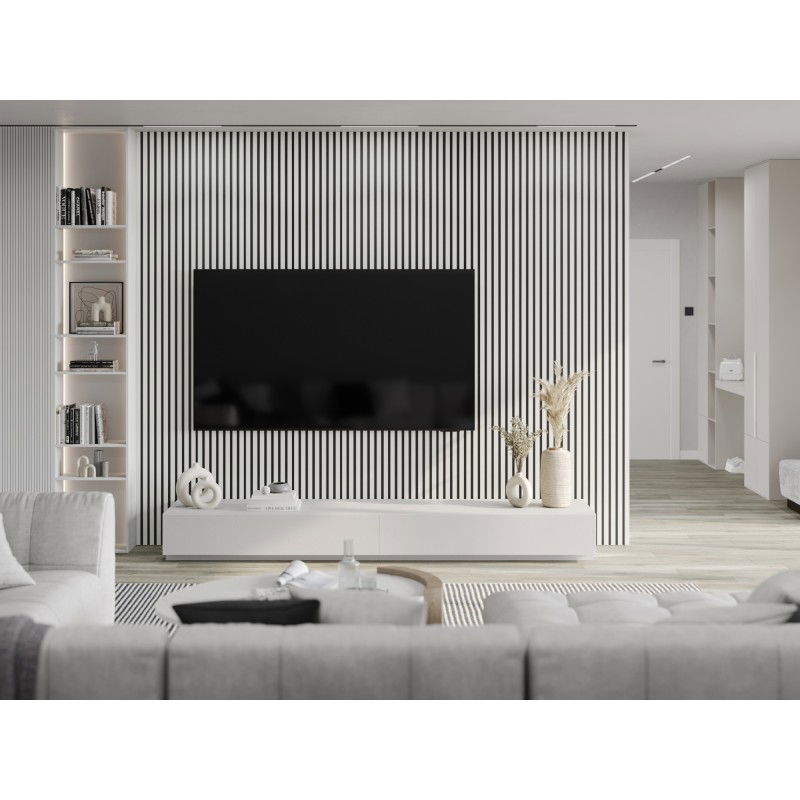 Mexen Lam-F stěnové akustické lamely 275 x 31,5 cm, plsť 6 mm, Bílá Matná - S105-275317-2812-051