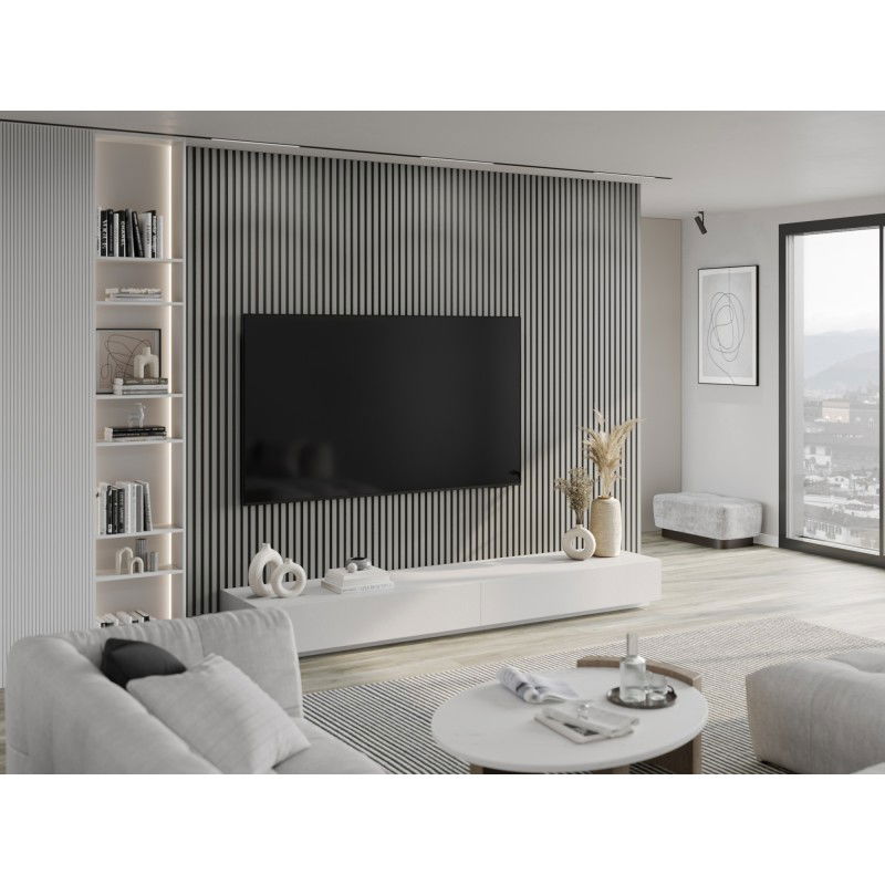 Mexen Lam-F akustické stěnové lamely 275 x 31,5 cm, plsť 6 mm, Šedá Mat - S105-275317-2812-052