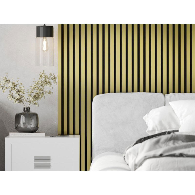 Mexen Lam-F nástěnné akustické lamely 275 x 31,5 cm, plsť 6 mm, Zlatá - S105-275317-2812-057