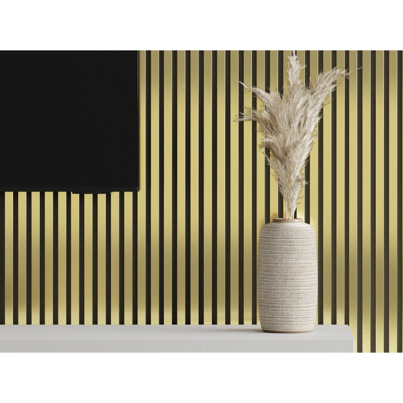 Mexen Lam-F nástěnné akustické lamely 275 x 31,5 cm, plsť 6 mm, Zlatá - S105-275317-2812-057