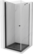 Mexen Pretoria sprchový kout 100 x 100 cm, průhledný, černý + vanička Flat, černá - 852-100-100-70-00-4070B