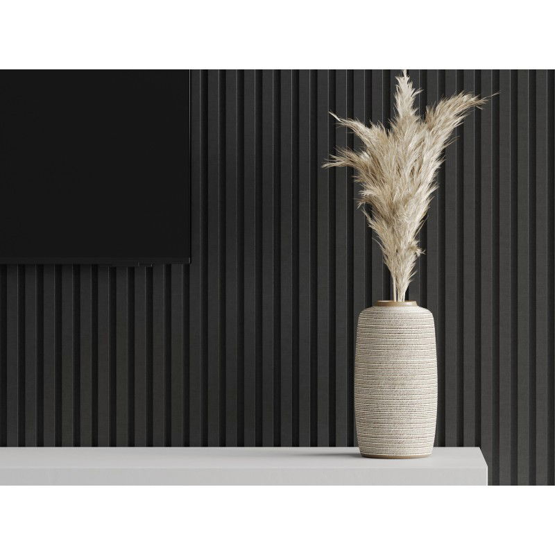 Mexen Lam-F akustické stěnové lamely 275 x 31,5 cm, plsť 6 mm, Len Černý - S105-275317-2812-069