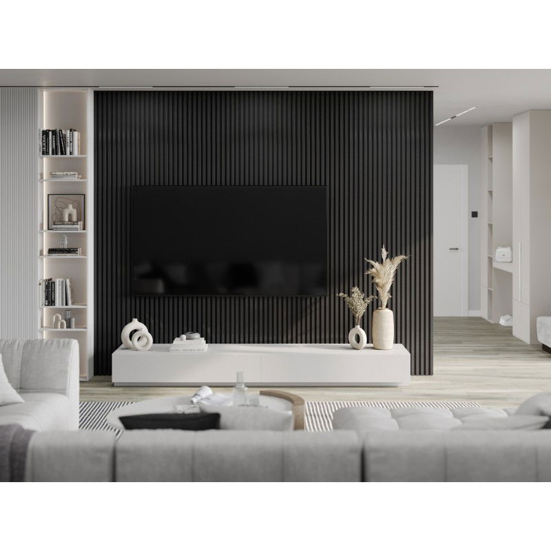 Mexen Lam-F akustické stěnové lamely 275 x 31,5 cm, plsť 6 mm, Len Černý - S105-275317-2812-069