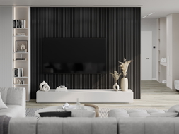 Mexen Lam-F akustické stěnové lamely 275 x 31,5 cm, plsť 6 mm, Len Černý - S105-275317-2812-069