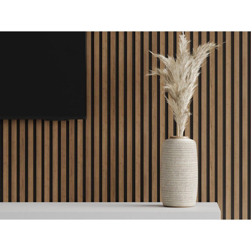 Mexen Lam-F akustické nástěnné lamely 275 x 31,5 cm, plsť 6 mm, Dub Mocca - S105-275317-2812-074