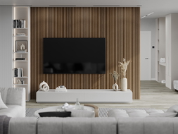 Mexen Lam-F akustické nástěnné lamely 275 x 31,5 cm, plsť 6 mm, Dub Mocca - S105-275317-2812-074