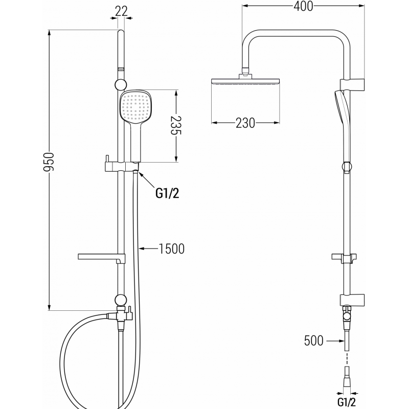 Mexen X33 sprchová kolona, chrom/bílá - 798333391-02
