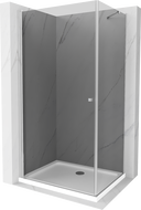 Mexen Pretoria sprchový kout otočný 70 x 100 cm, grafit, chrom + sprchová vanička Flat - 852-070-100-01-40-4010