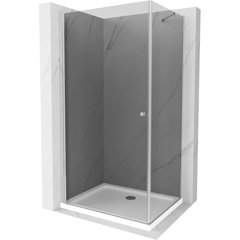 Mexen Pretoria sprchový kout s výklopnými dveřmi 70 x 110 cm, grafit, chrom + brodzik Flat - 852-070-110-01-40-4010