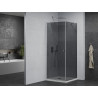 Mexen Pretoria sprchový kout otočný 80 x 80 cm, grafit, chrom + sprchová vanička Flat - 852-080-080-01-40-4010