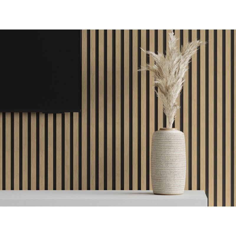 Mexen Lam-B vzorek nástěnných lamel, deska HDF 4 mm, technická dýha, Lněný ořech - S100-015-S