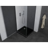 Mexen Pretoria sprchový kout otočný 70 x 70 cm, grafit , chrom + sprchová vanička Flat, černý - 852-070-070-01-40-4070