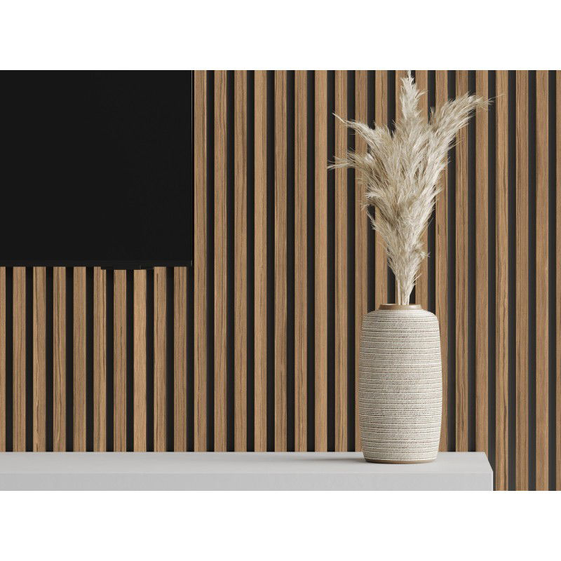 Mexen Lam-B vzorek nástěnných lamel, deska HDF 4 mm, technická dýha, Světlý Ořech - S100-017-S