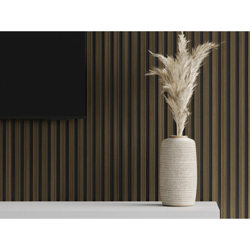 Mexen Lam-B vzorek stěnových lamel, 4mm HDF deska, technická dýha, Královský Eben - S100-020-S