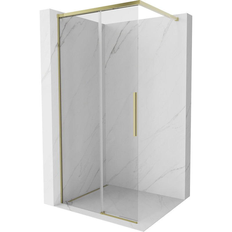 Mexen Rox sprchová stěna Walk-in 70 x 200 cm, transparentní 8 mm, zlatá - 8C2-070-003-50-00
