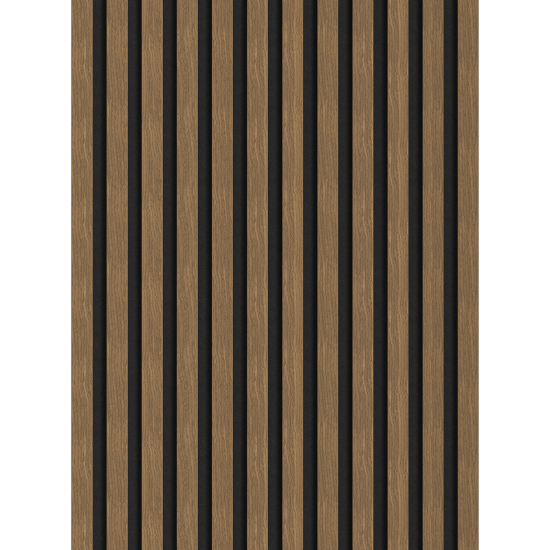 Mexen Lam-F vzorek akustických stěnových lamel, plsť 8 mm, technická dýha, Přírodní Ořech - S105-016-S