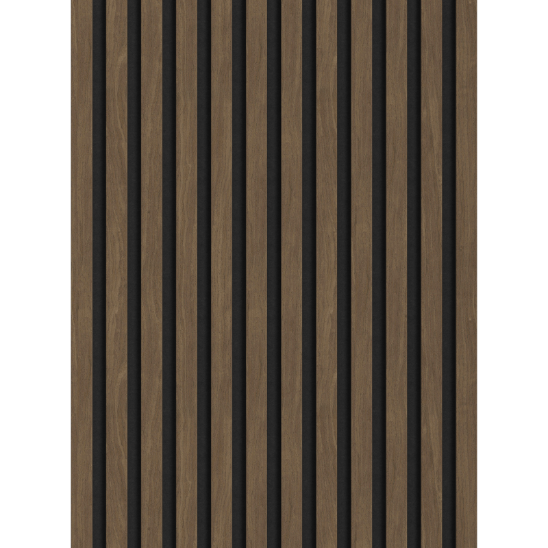 Mexen Lam-F vzorek akustických stěnových lamel, plsť 8 mm, technická dýha, Kakao ořech - S105-018-S