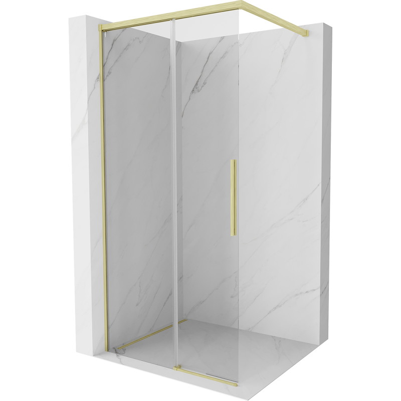 Mexen Rox sprchová stěna Walk-in 90 x 200 cm, transparentní 8 mm, zlatá kartáčovaná - 8C2-090-003-55-00